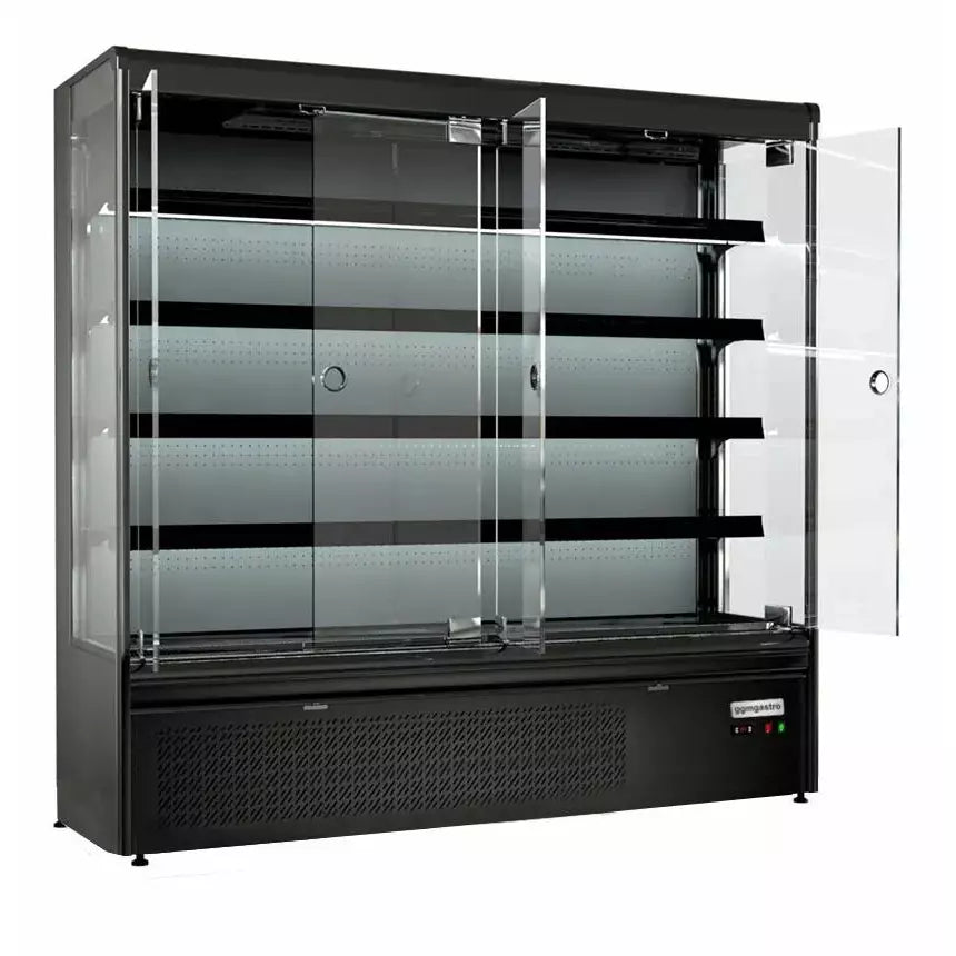 Wandkühlregal 720 Liter - mit 4 Regalen - Schwarz-Matt