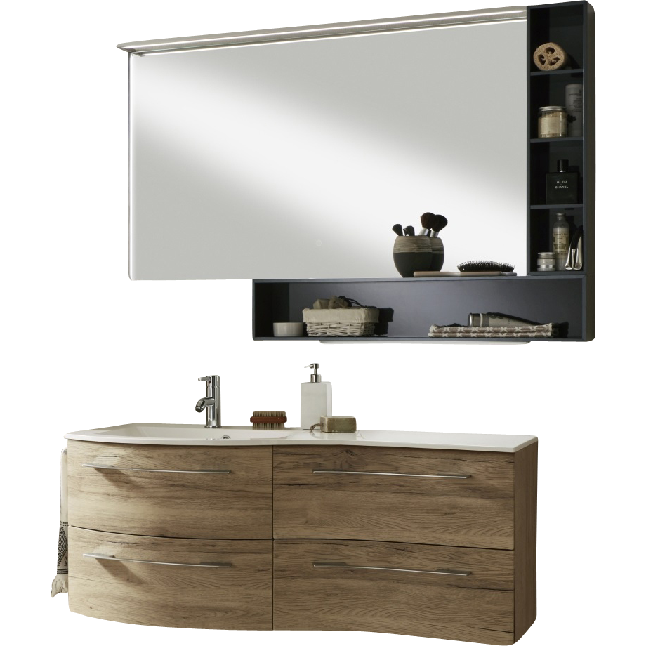 Marlin Bad 3280 Badmöbelset 120 cm / mit Flächenspiegel - Trichmann 